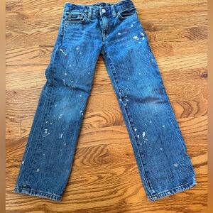 Ralph Lauren Girls Blue Paint-Splattered Jeans